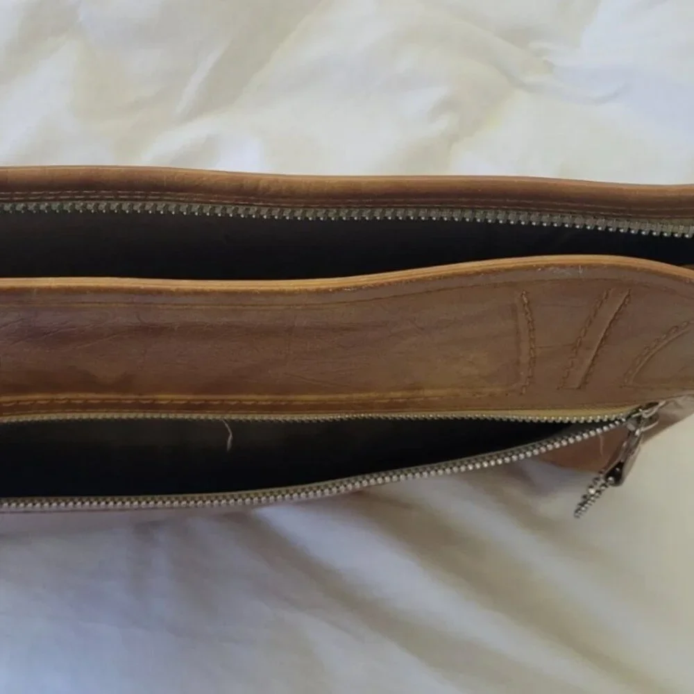 VTG American Tourister Leather Document Bag Portfolio Briefcase Attache 1975